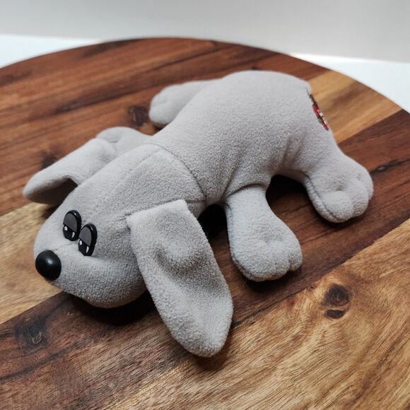Vintage 1985 Tonka Pound Puppies – Grey Plush Dog, Made in Korea - Picture 5 of 14